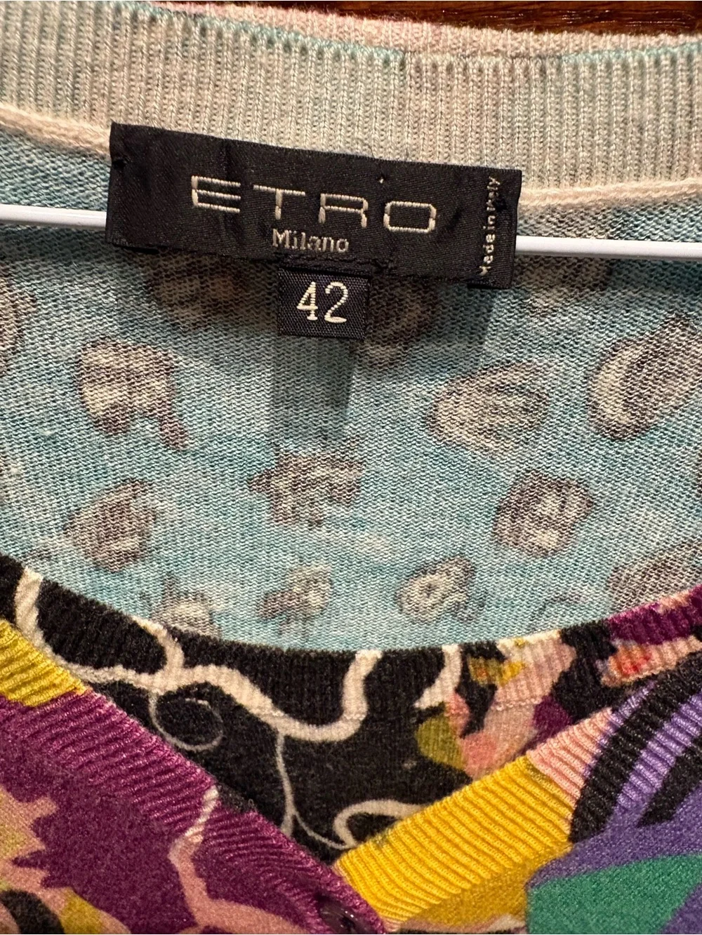 Etro Milano Silk Blend Sweater Set Cardigan & Shell Top EU 42 Made in Italy - Picture 6 of 7
